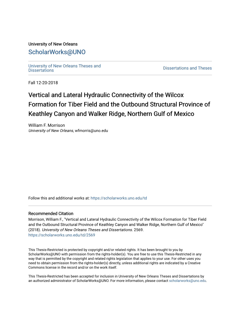 Vertical and Lateral Hydraulic Connectivity of the Wilcox