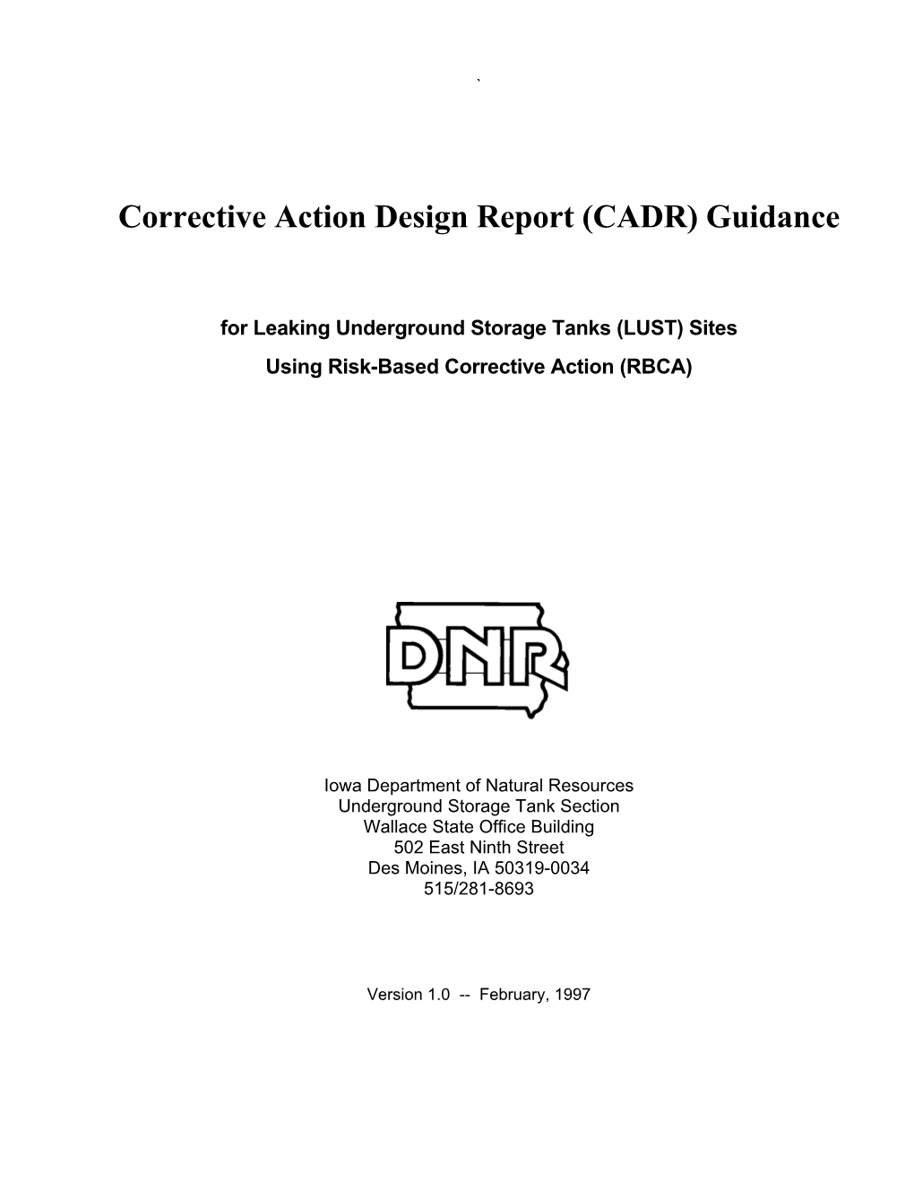 CADR) Guidance