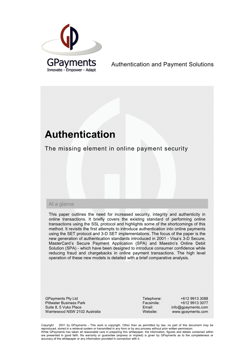 Gpayments Authentication Whit