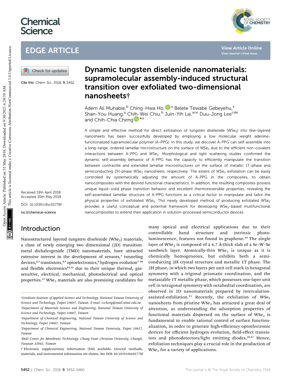 Supramolecular Assembly-Induced Structural Transition Over Exfoliated