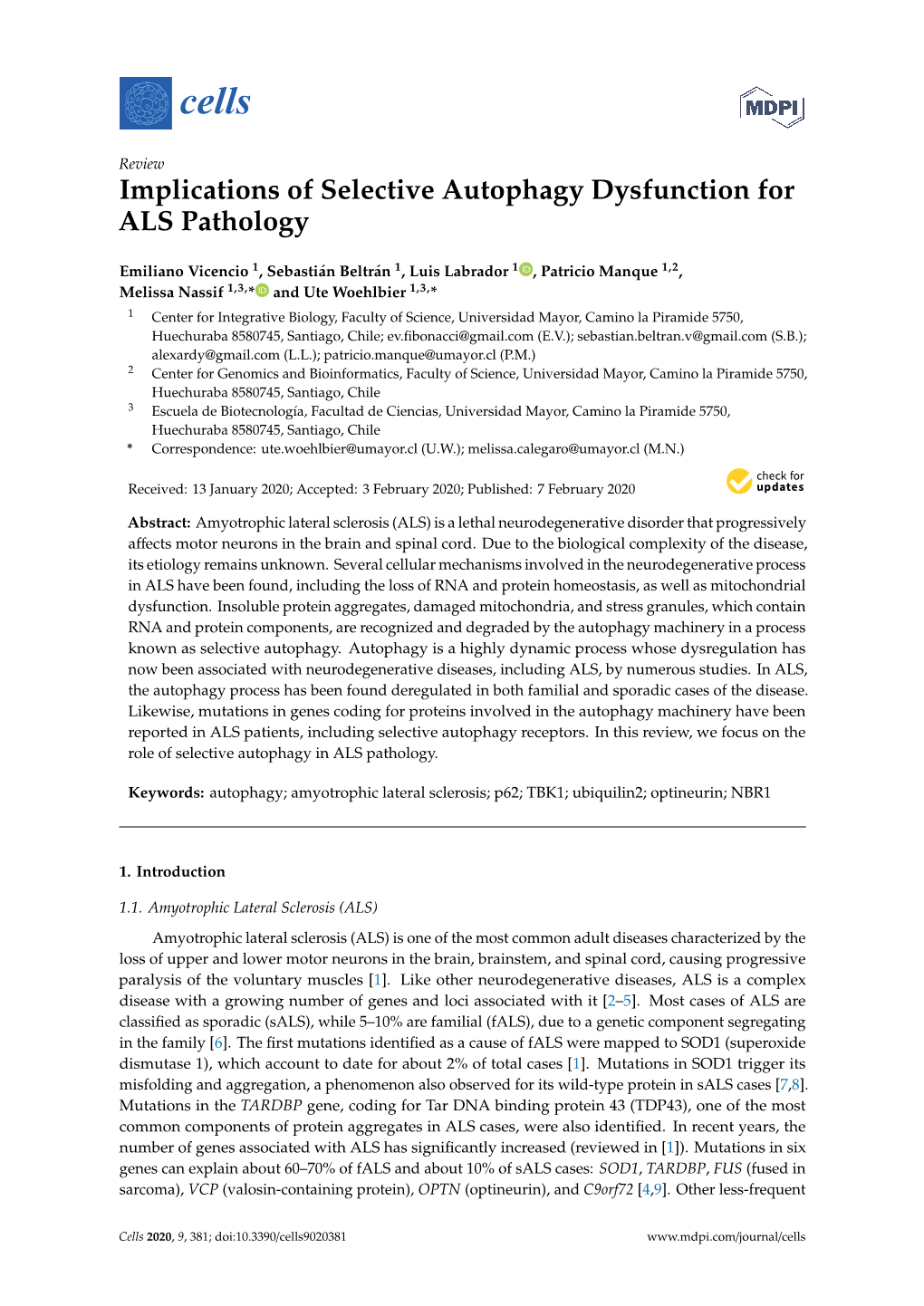 Implications of Selective Autophagy Dysfunction for ALS Pathology