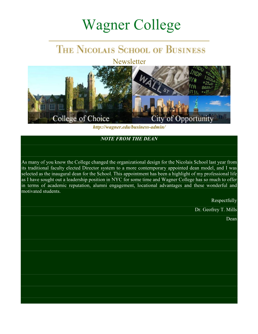 Business Newsletter Vol. 15, Issue