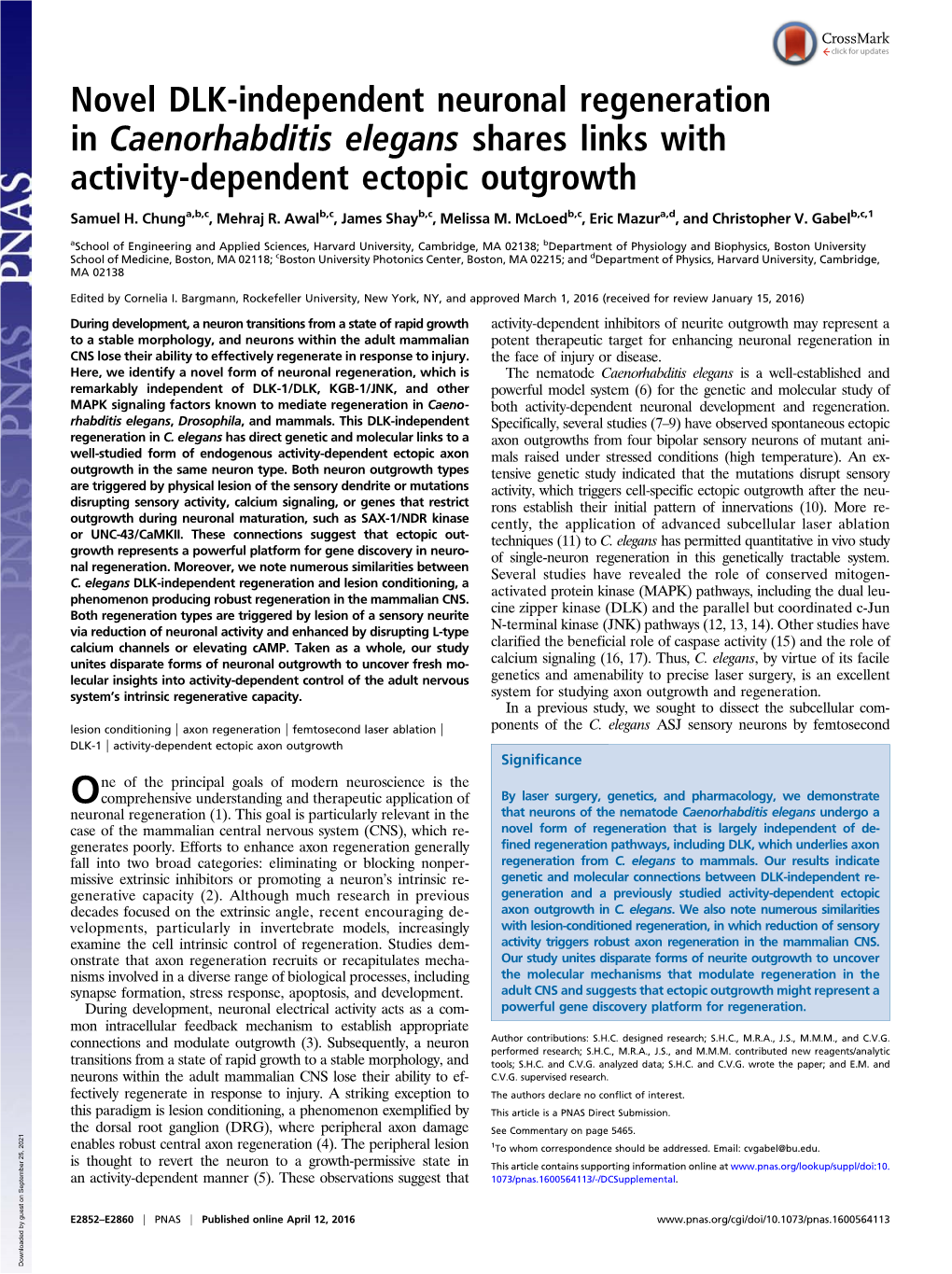 Novel DLK-Independent Neuronal Regeneration in Caenorhabditis Elegans Shares Links with Activity-Dependent Ectopic Outgrowth