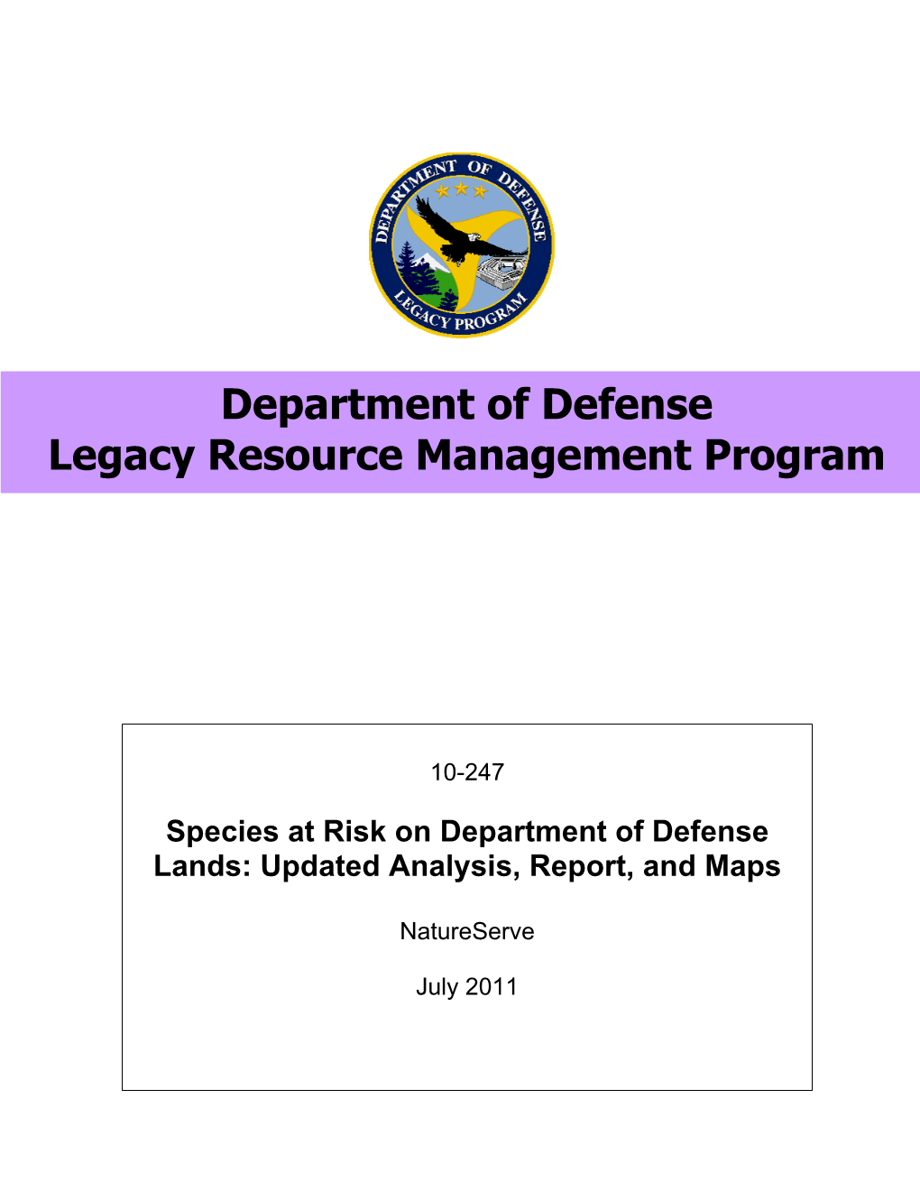 Department of Defense Legacy Resource Management Program