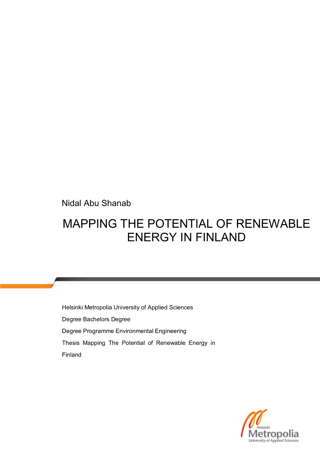 Mapping the Potential of Renewable Energy in Finland