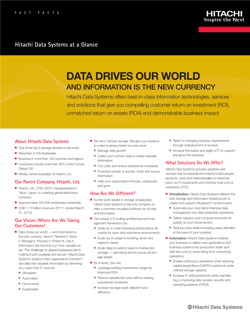 Hitachi Data Systems Fast Facts