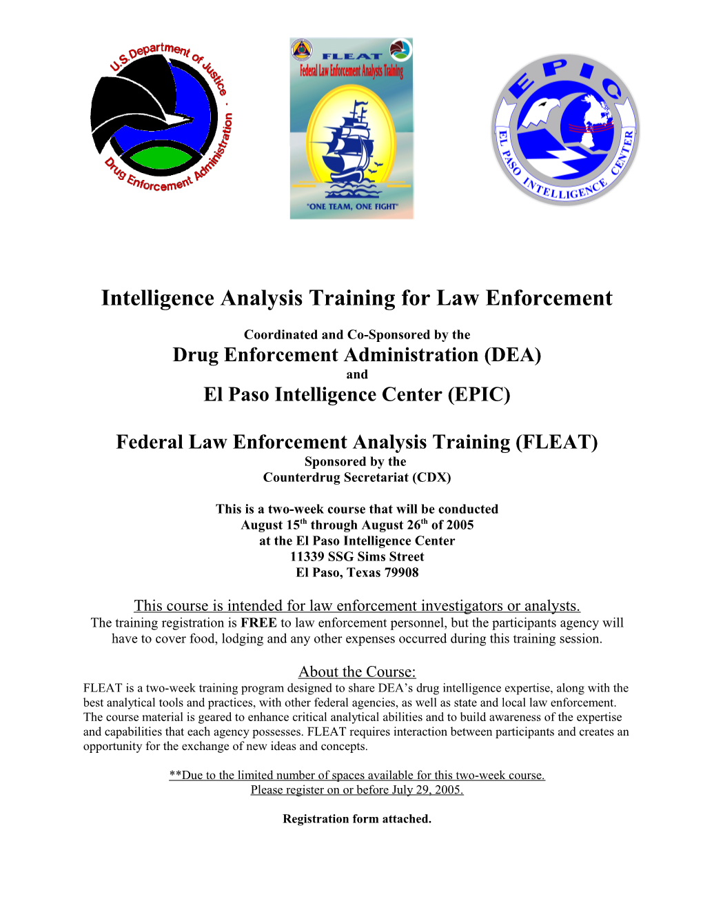 Intelligence Analysis Training for Law Enforcement