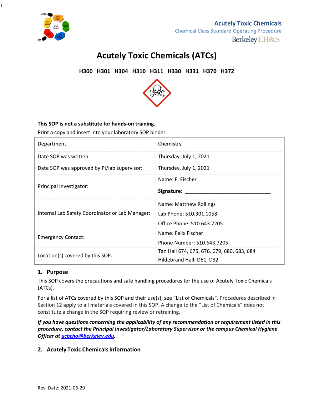 Acutely Toxic Chemicals (Atcs)