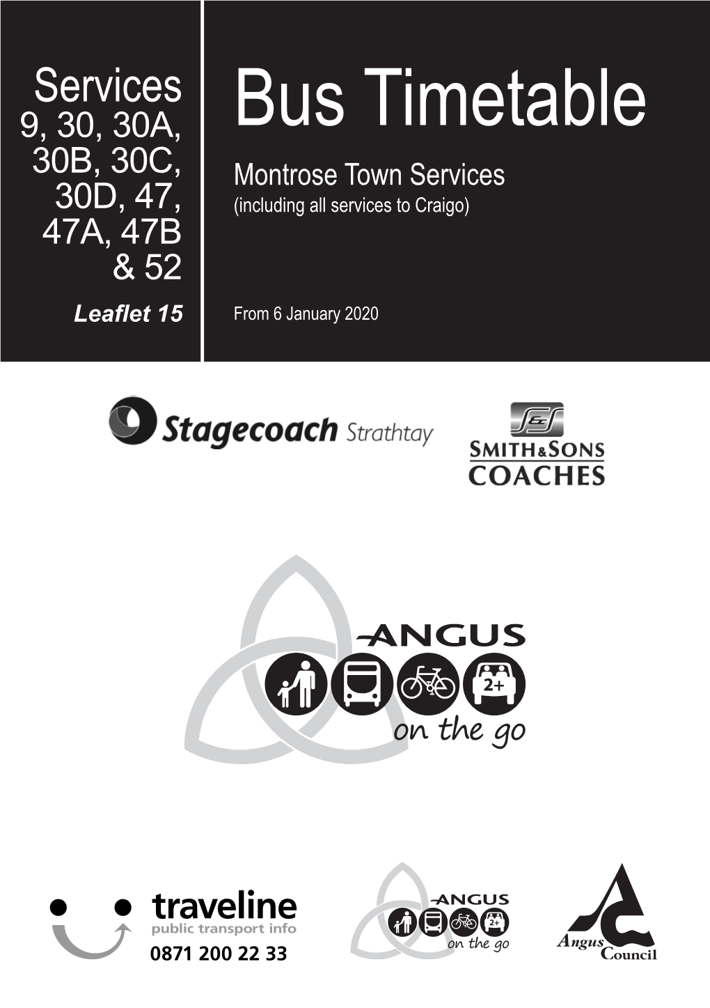 Bus Timetable 30B, 30C, Montrose Town Services 30D, 47, (Including All Services to Craigo)