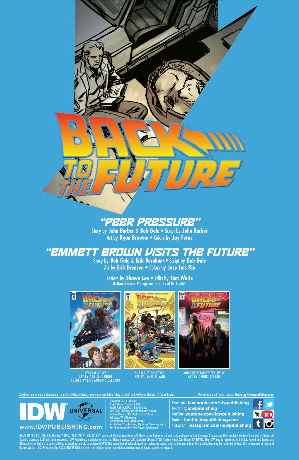 “Peer Pressure” “Emmett Brown Visits the Future”