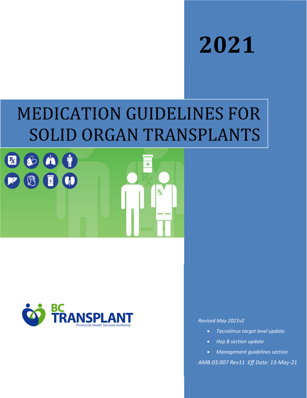 Medication Guidelines for Solid Organ Transplants