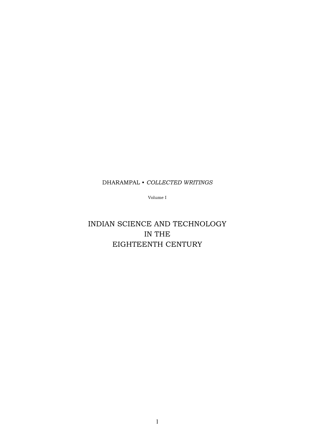 Indian Science and Technology in the Eighteenth Century