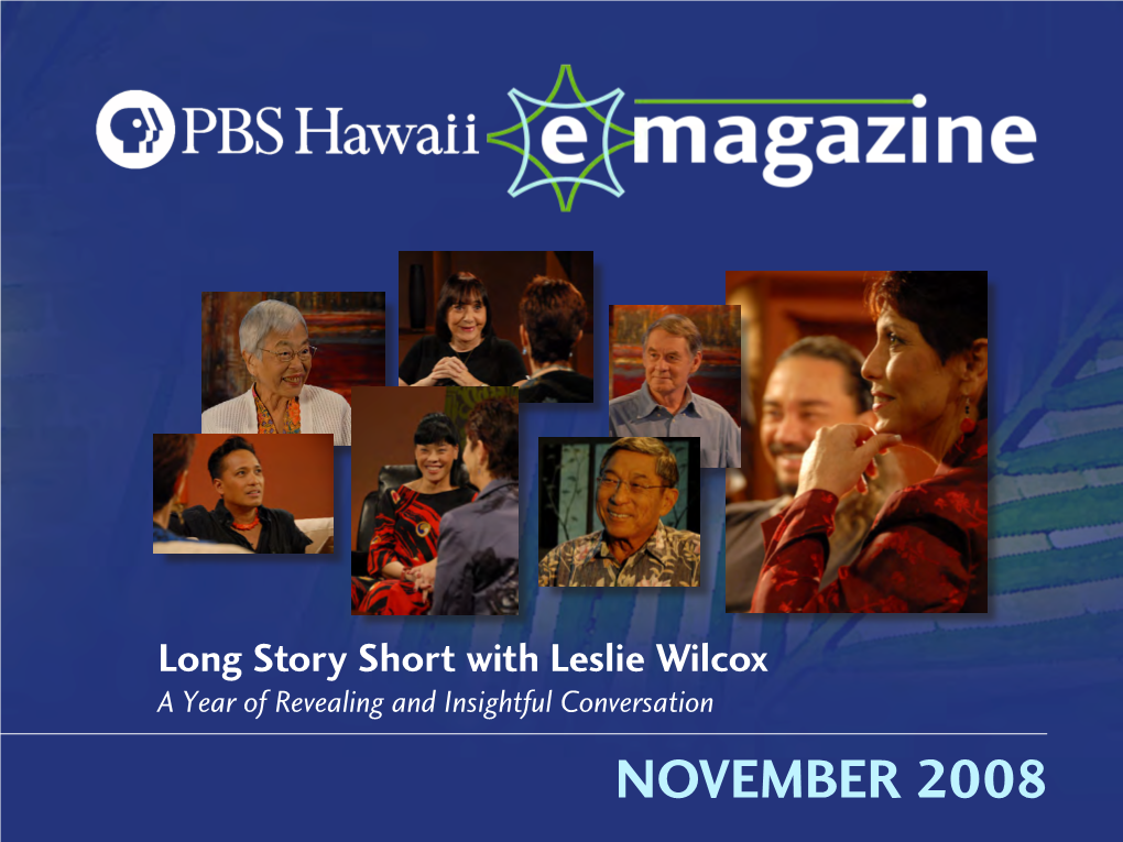 PBS Hawaii PROGRAM LISTINGS November 2008