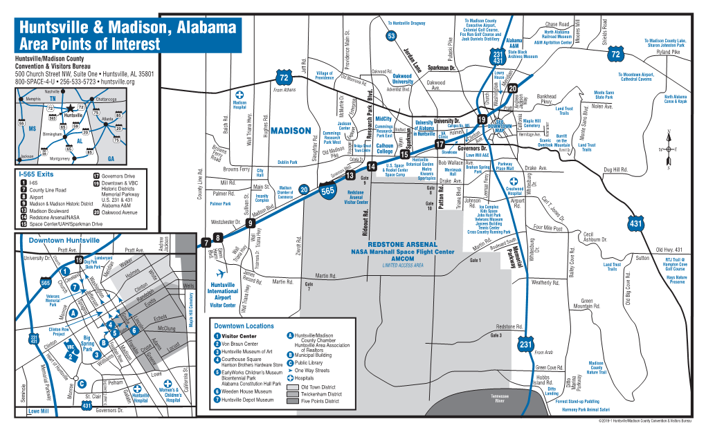 Huntsville & Madison, Alabama Area Points of Interest