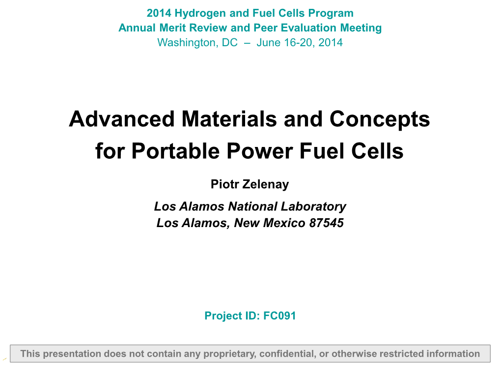 Advanced Materials and Concepts for Portable Power Fuel Cells