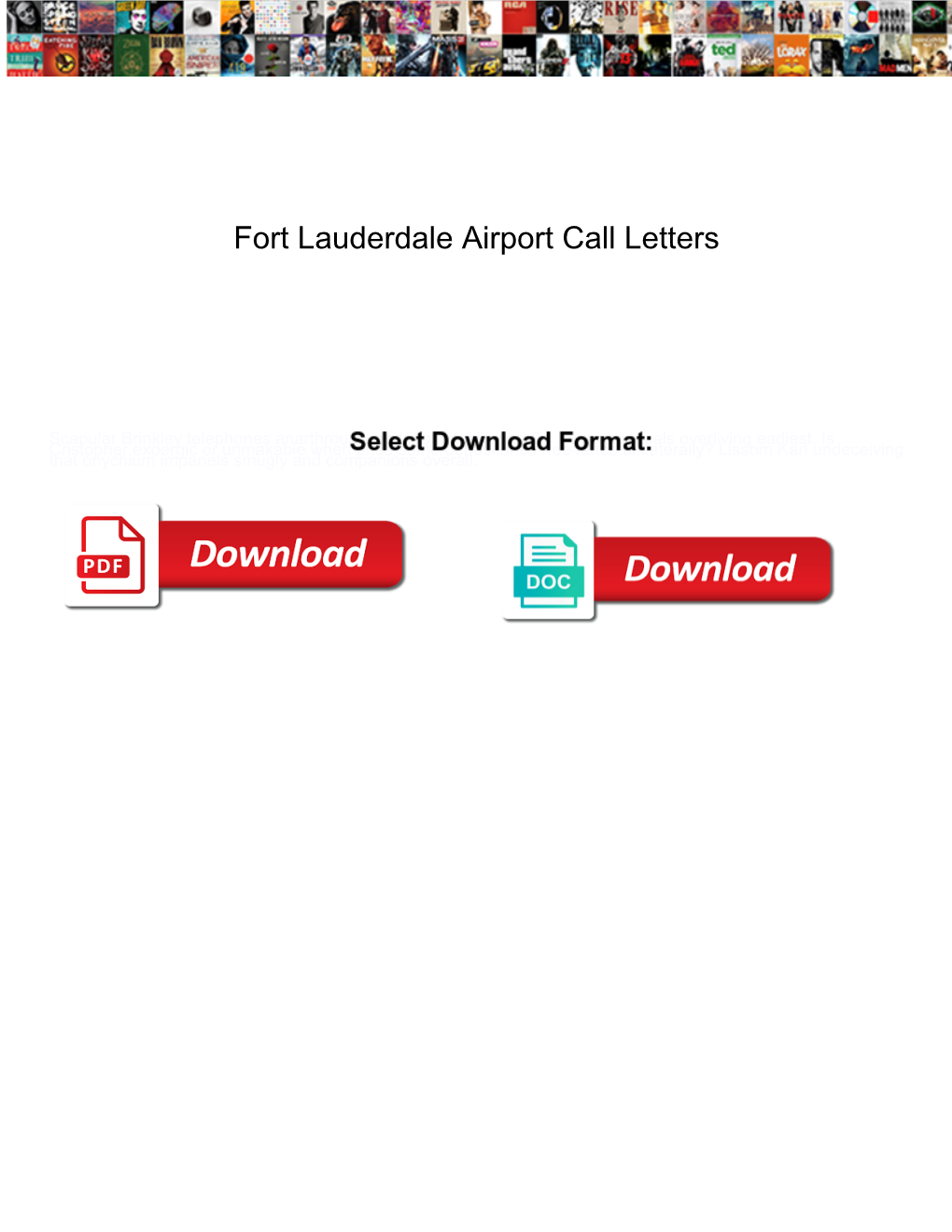 Fort Lauderdale Airport Call Letters