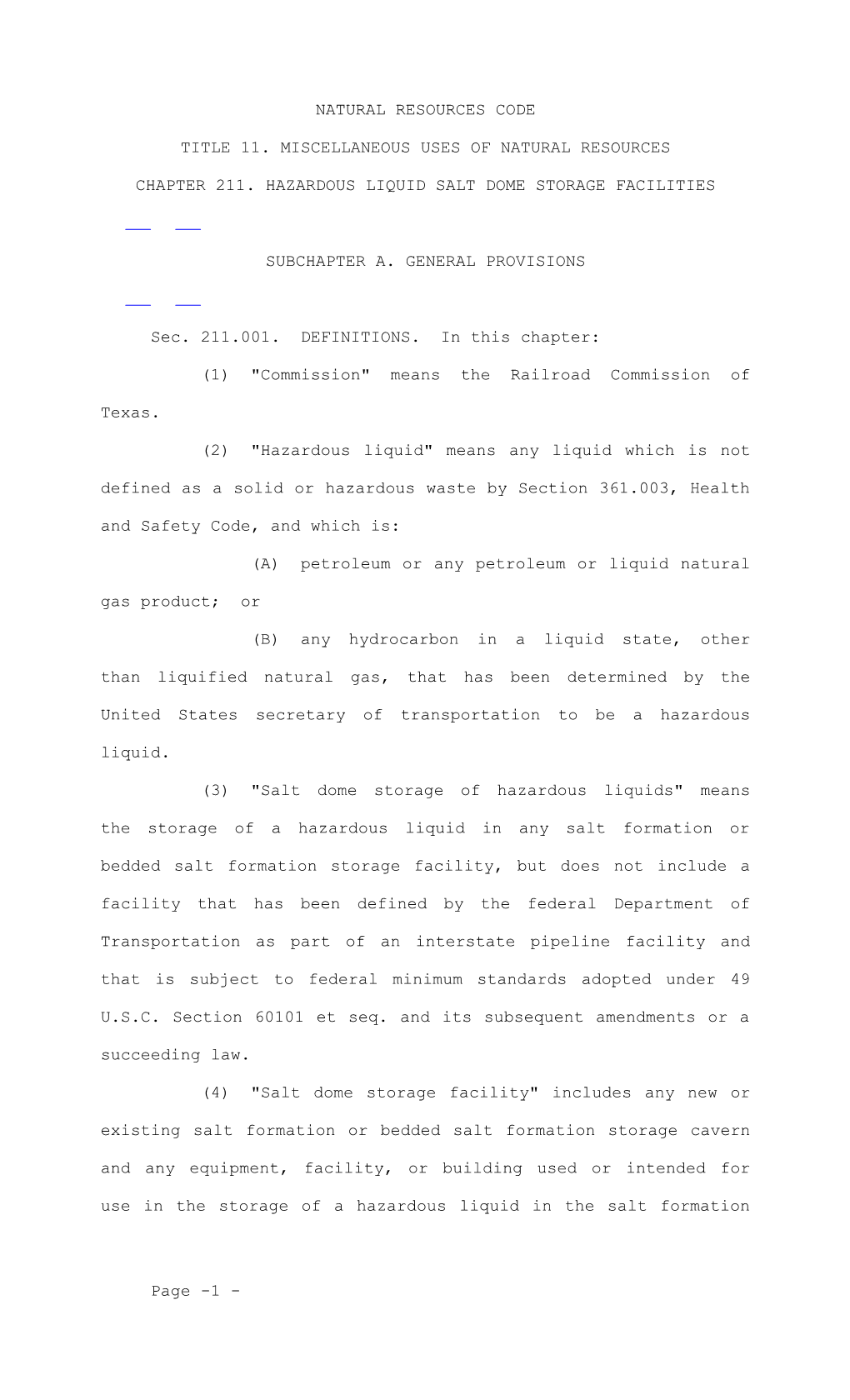 Title 11. Miscellaneous Uses of Natural Resources