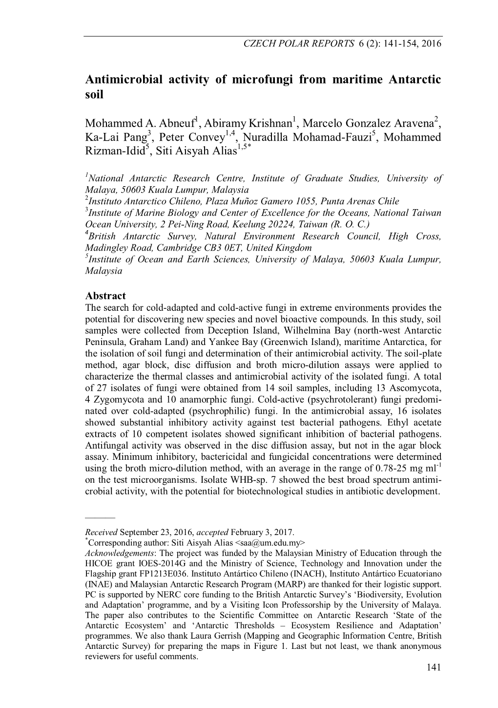 Antimicrobial Activity of Microfungi from Maritime Antarctic Soil