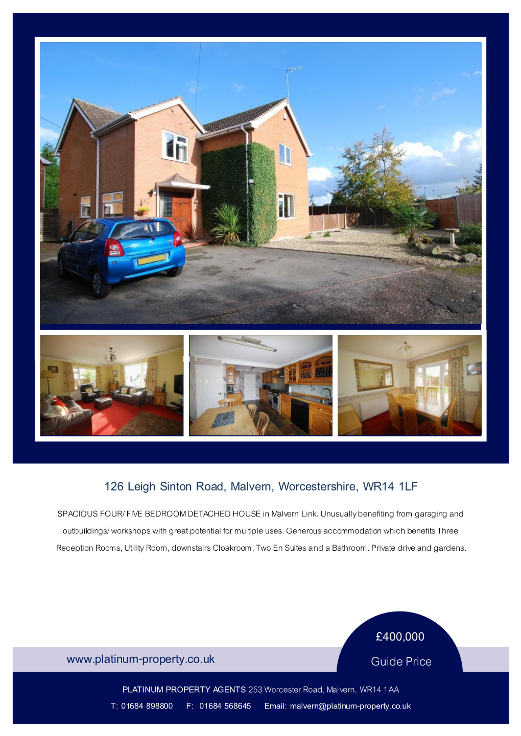 126 Leigh Sinton Road, Malvern, Worcestershire, WR14 1LF Www