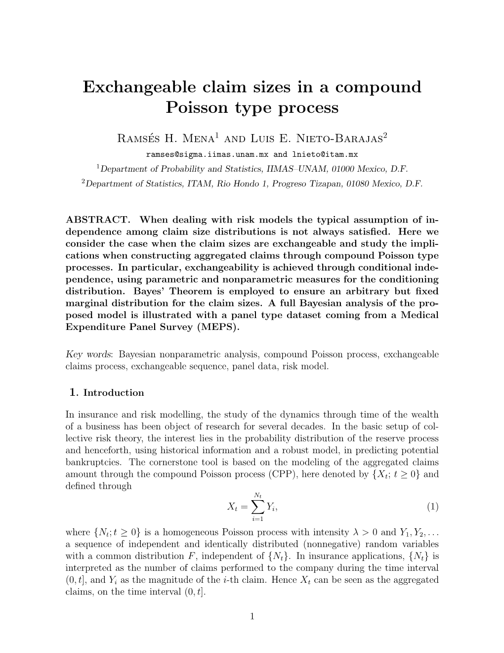 Exchangeable Claim Sizes in a Compound Poisson Type Process