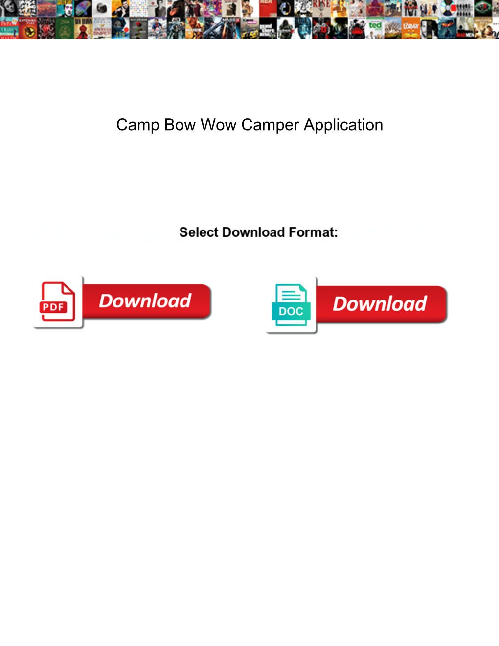 Camp Bow Wow Camper Application