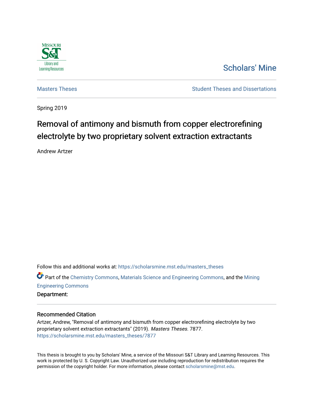 Removal of Antimony and Bismuth from Copper Electrorefining Electrolyte by Two Proprietary Solvent Extraction Extractants