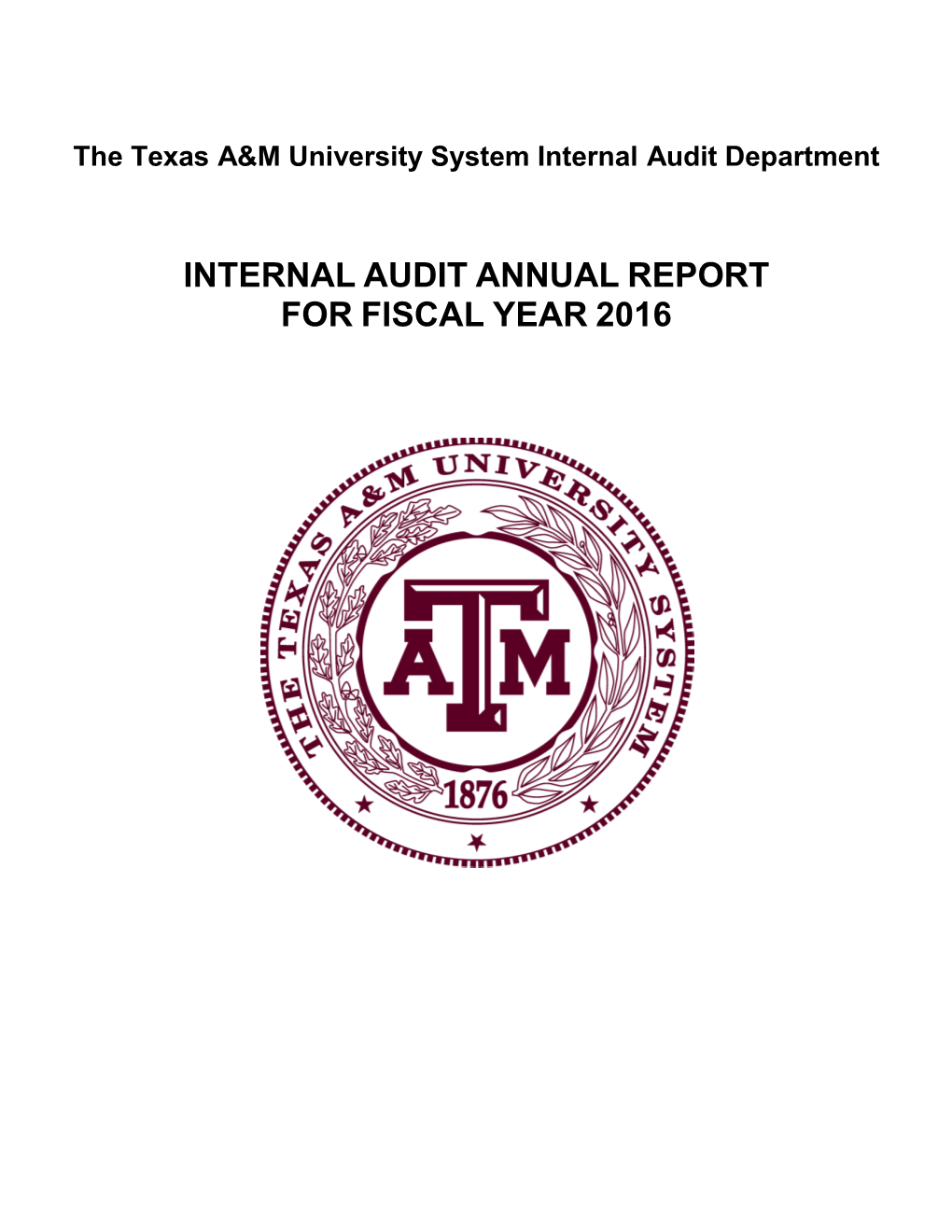 2016 Internal Audit Annual Report