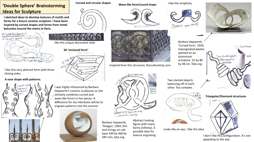 'Double Sphere' Brainstorming Ideas for Sculpture