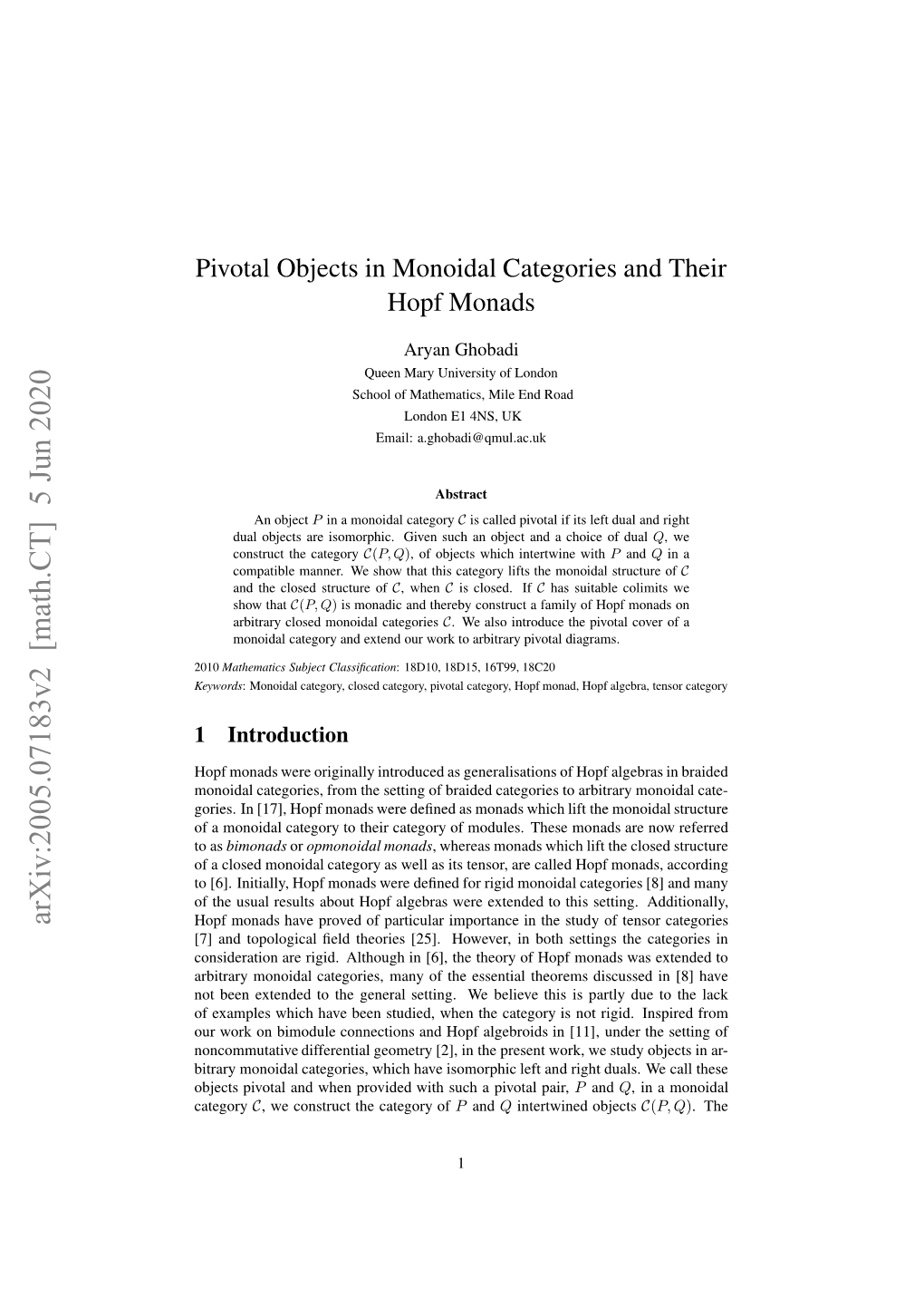 Pivotal Objects in Monoidal Categories and Their Hopf Monads