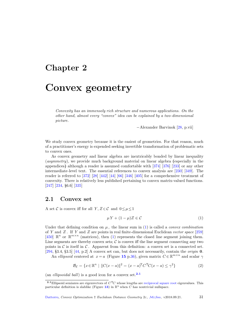 Convex Geometry