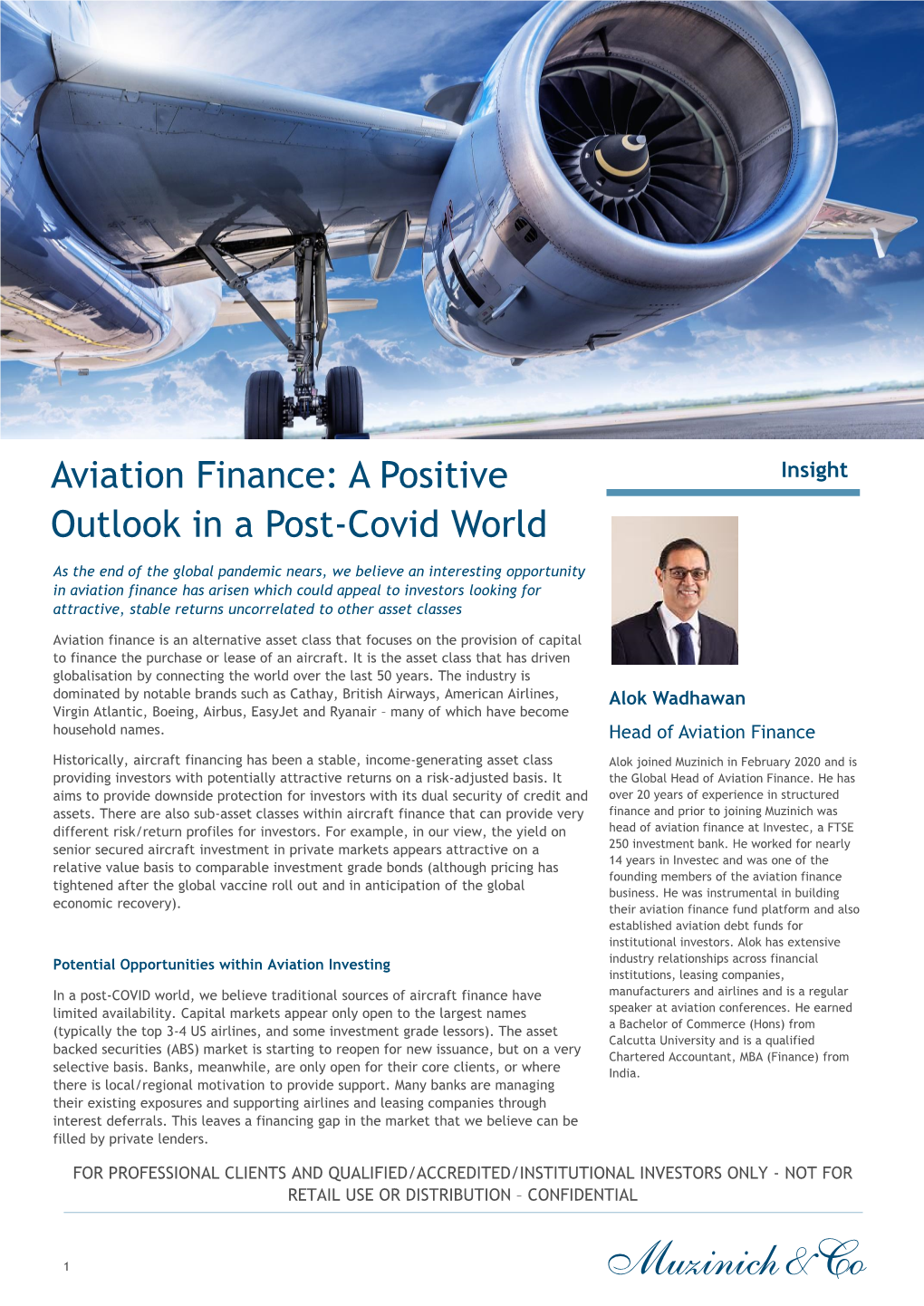 Aviation Finance: a Positive Outlook in a Post-Covid World