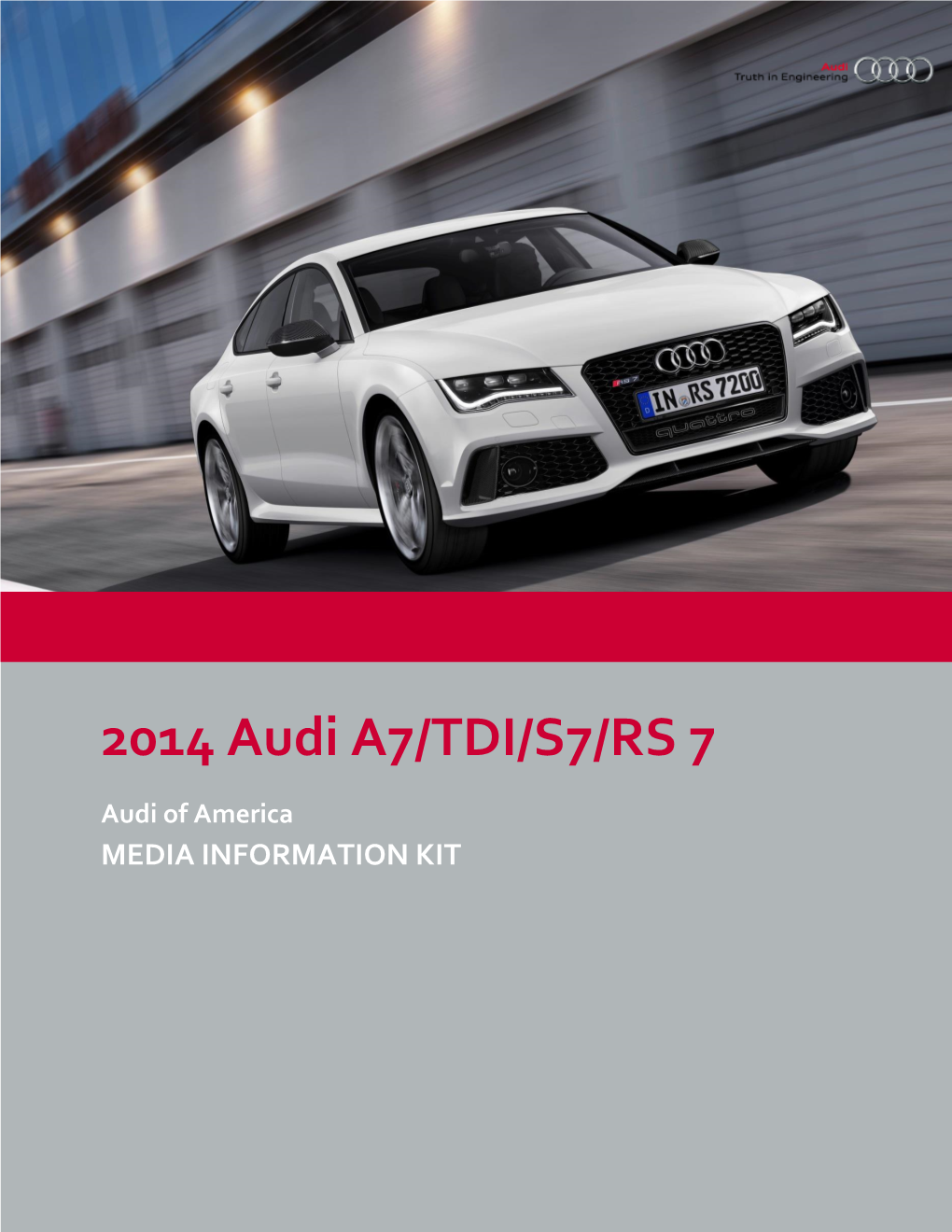 2014 Audi A7/TDI/S7/RS 7