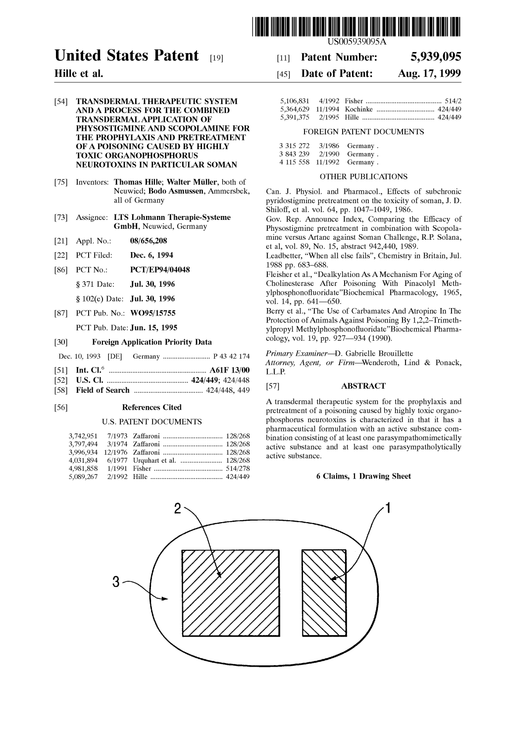 United States Patent (19) 11 Patent Number: 5,939,095 Hille Et Al