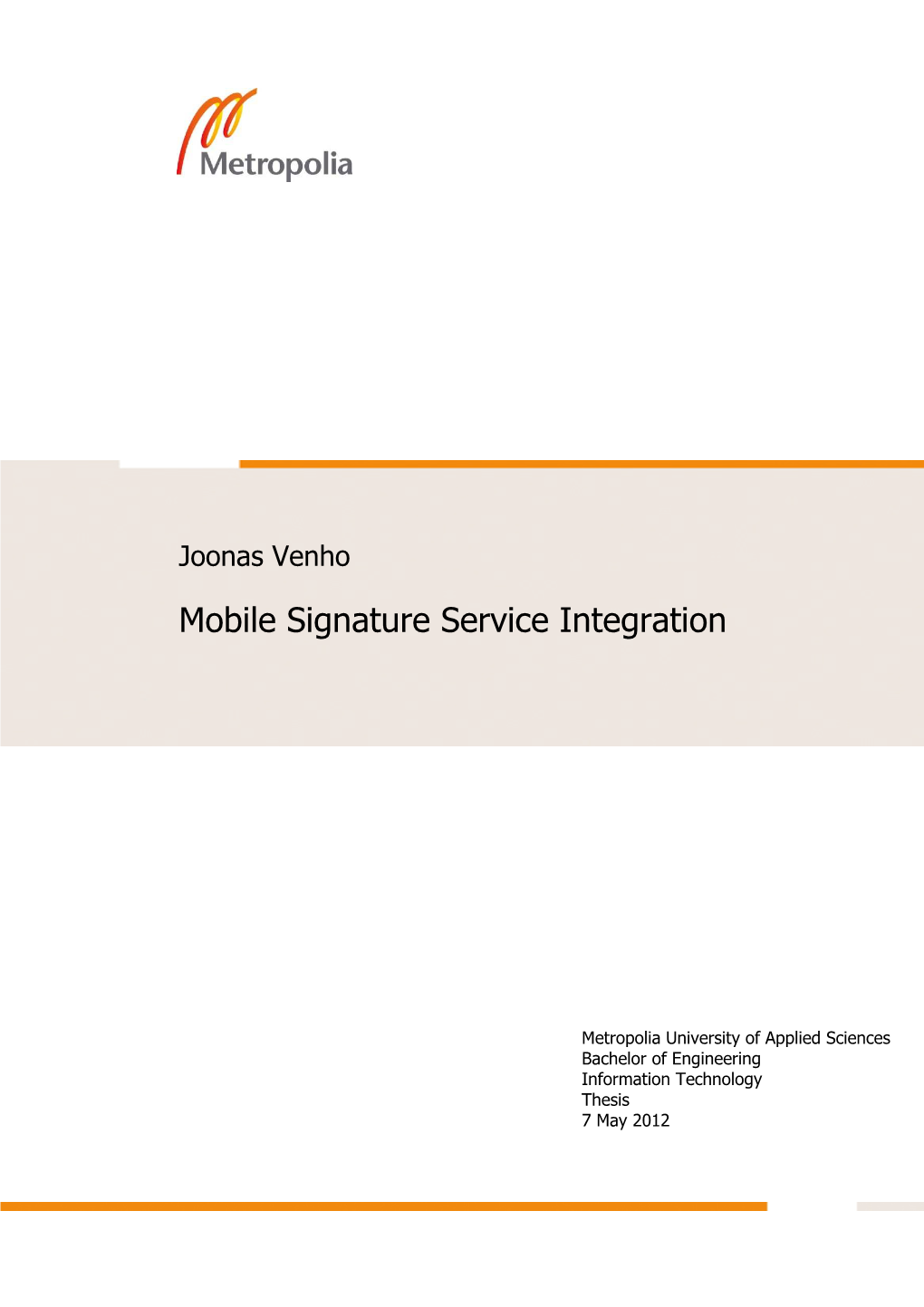 Mobile Signature Service Integration