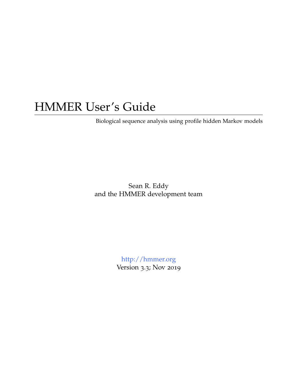 HMMER User's Guide