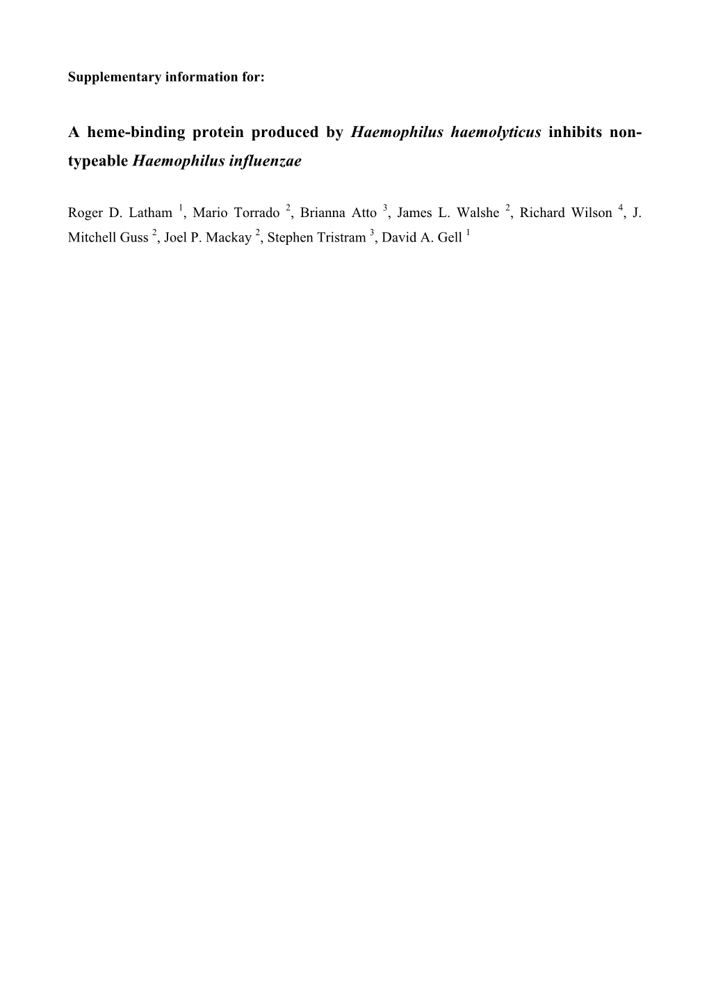 A Heme-Binding Protein Produced by Haemophilus Haemolyticus Inhibits Non- Typeable Haemophilus Influenzae