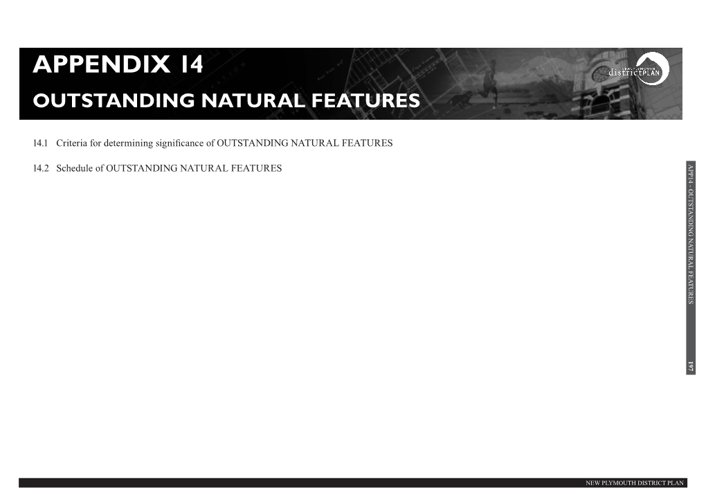 Appendix 14: Outstanding Natural Features