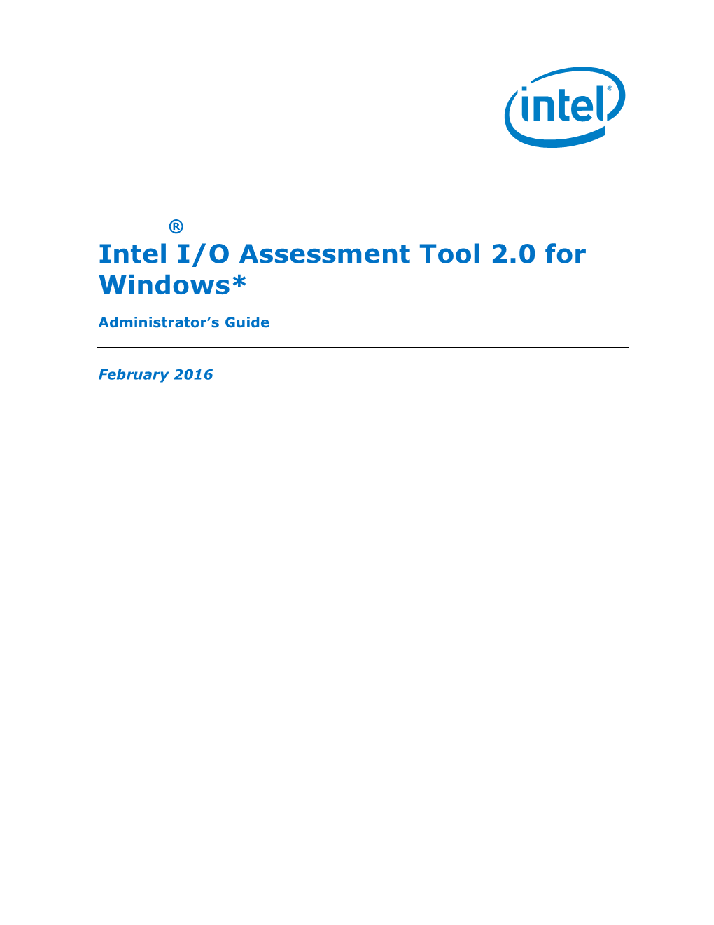 Intel I/O Assessment Tool 2.0 for Windows*