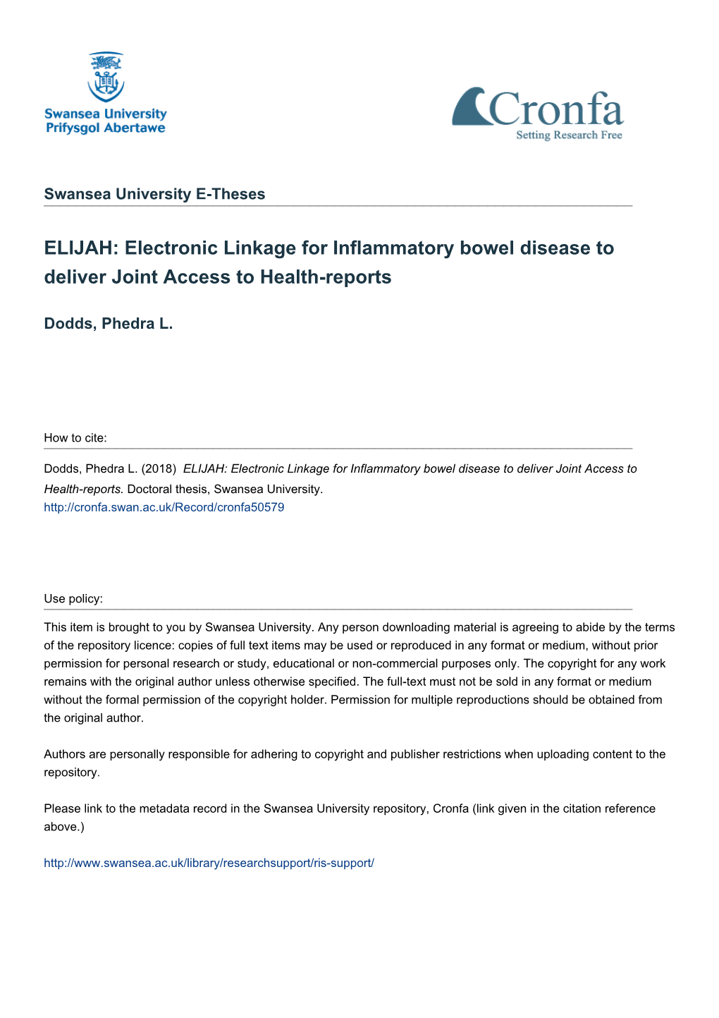 Electronic Linkage for Inflammatory Bowel Disease to Deliver Joint Access to Health-Reports