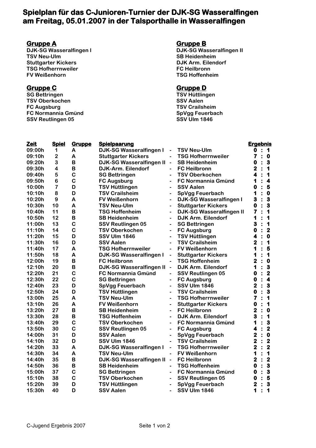 Spielplan Hobbyturnier 18Ht00h