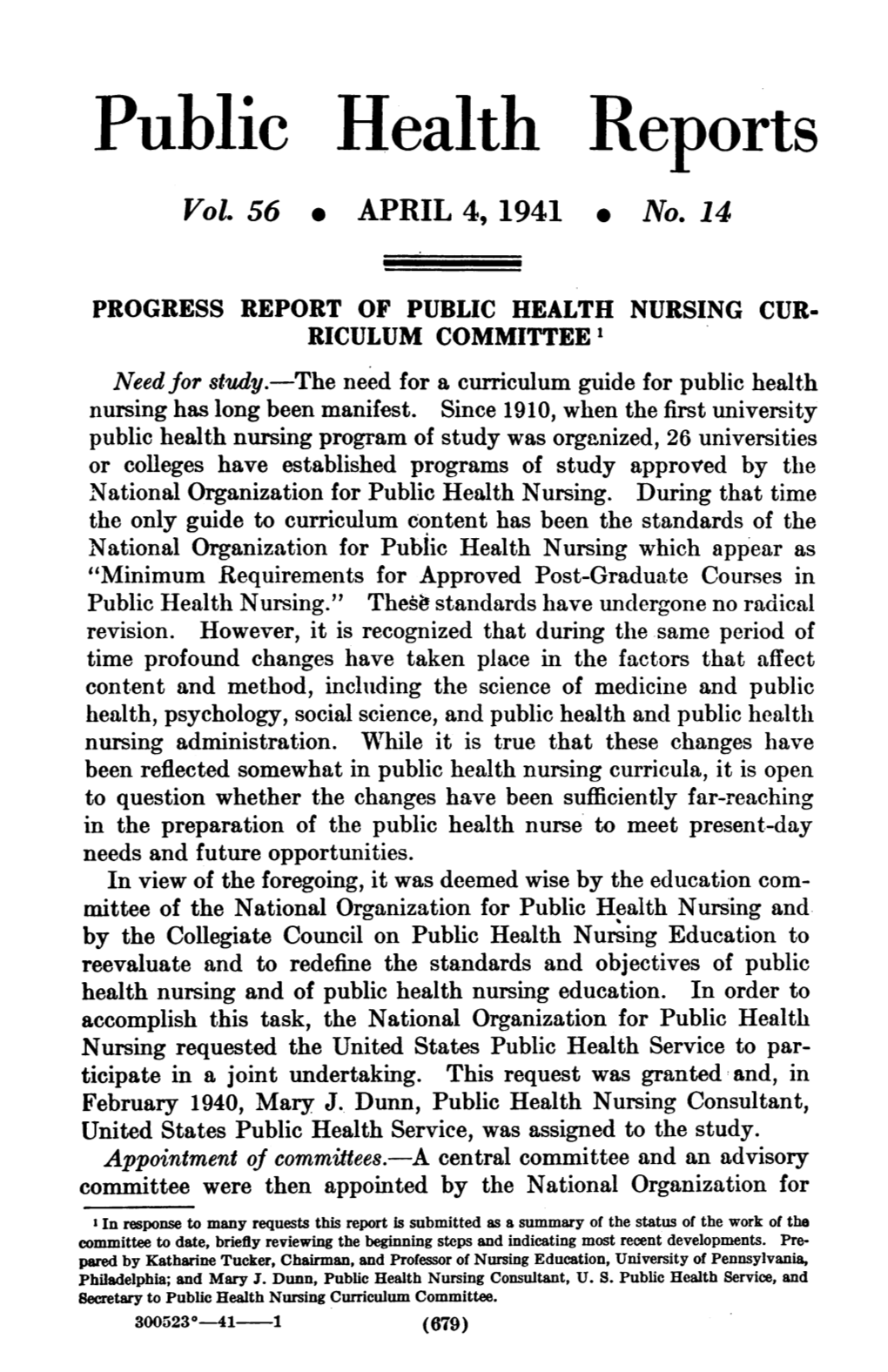 Public Health Reports Vol