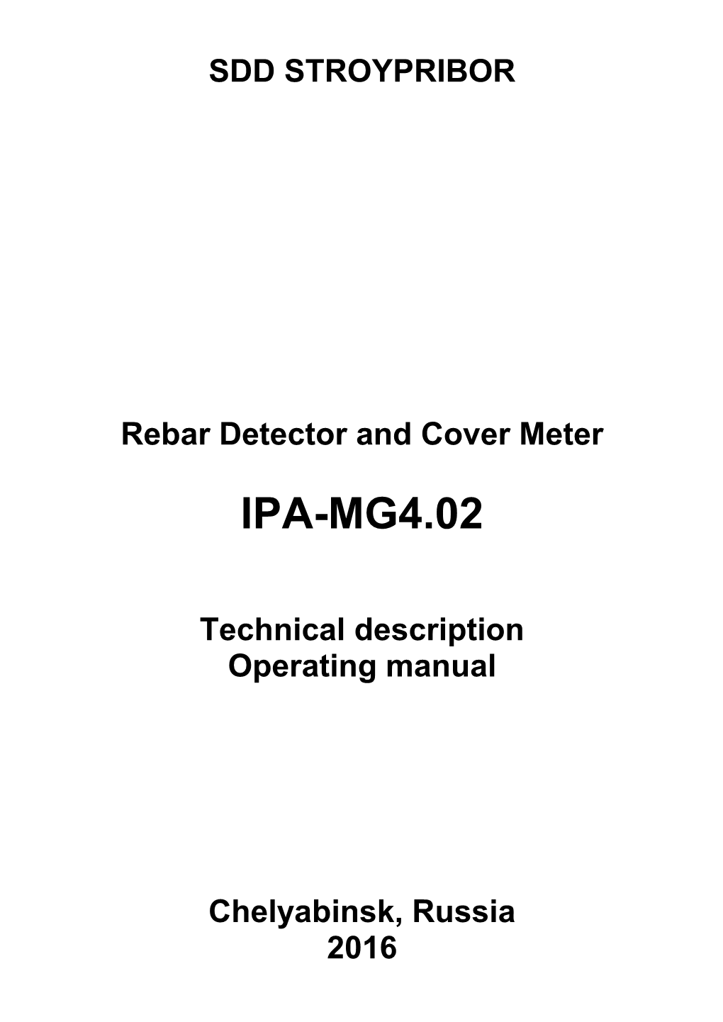 Rebar Detector and Cover Meter IPA-MG4.02 ______