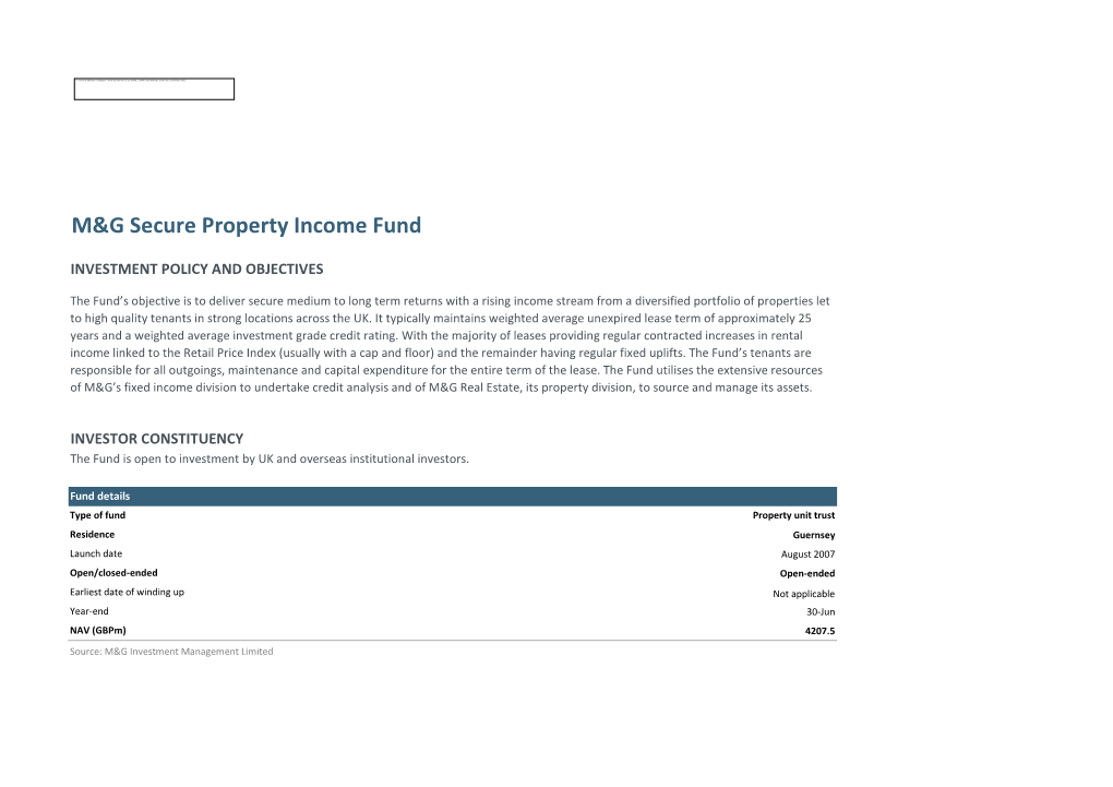 M&G Secure Property Income Fund