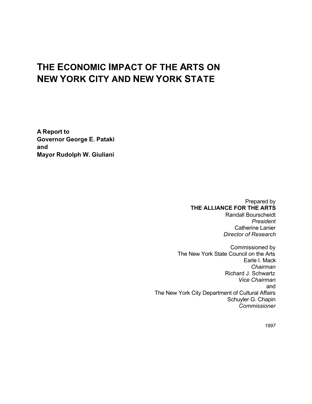 The Economic Impact of the Arts on New York City and New York State