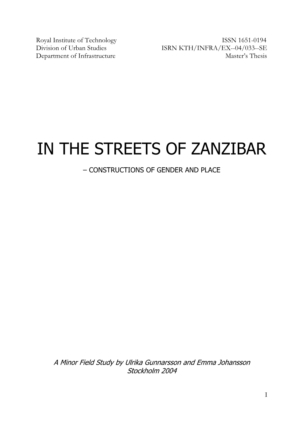 In the Streets of Zanzibar