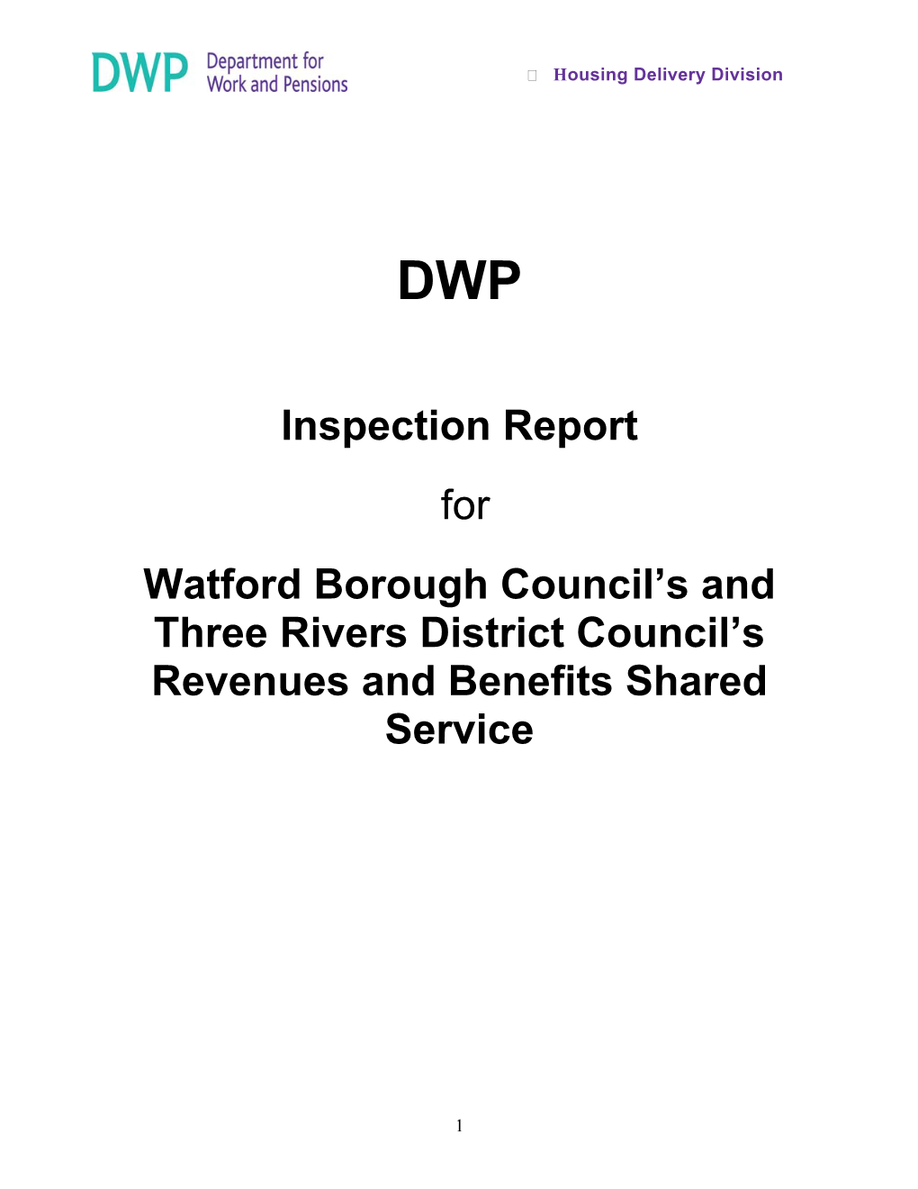 Inspection Report for Watford Borough Council's and Three Rivers District
