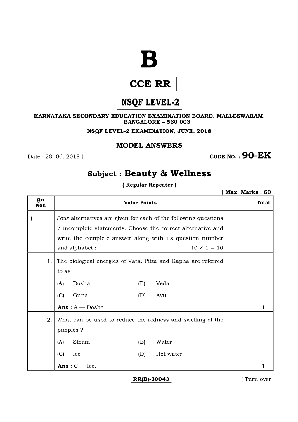 90-EK-Model Answer-Level-2