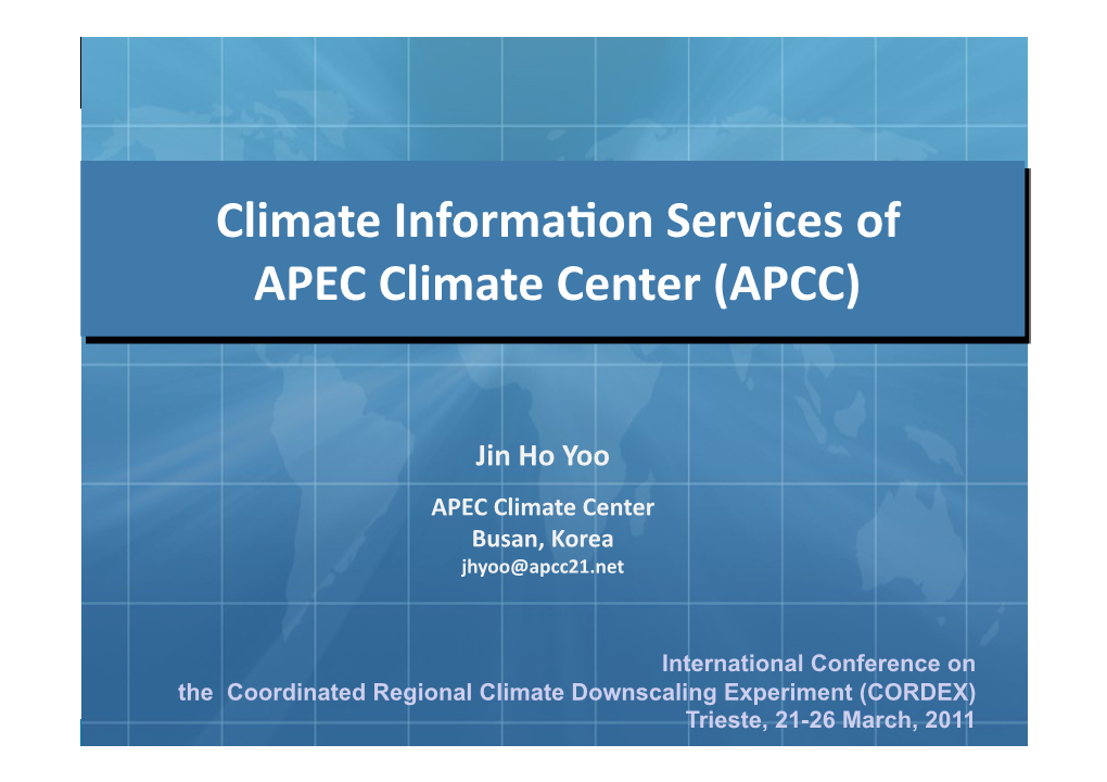 APEC Climate Center (APCC)