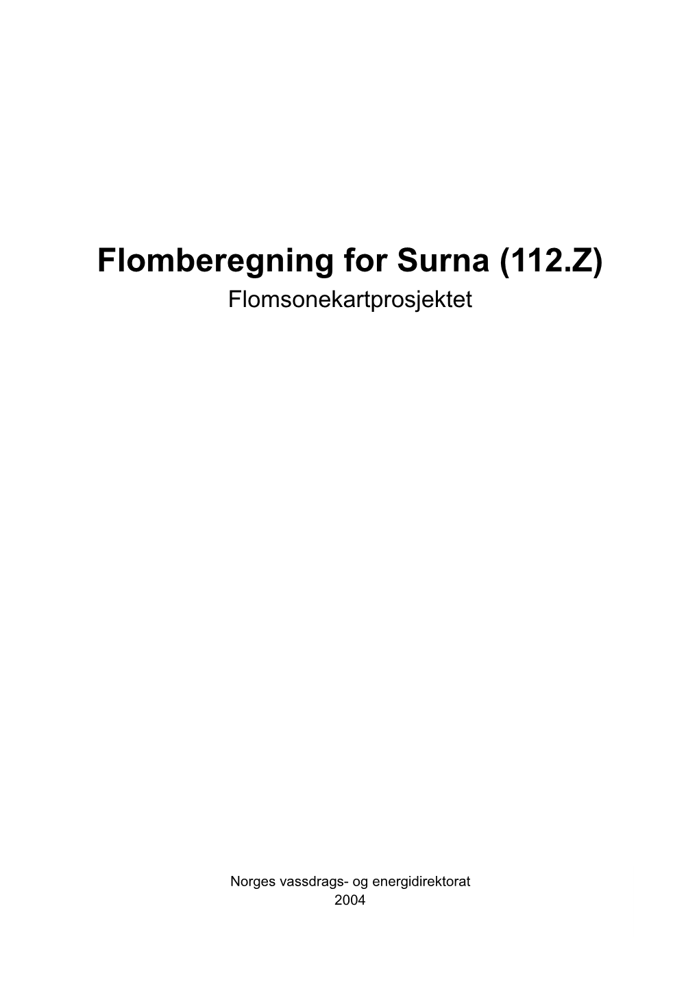 Flomberegning for Surna (112.Z) Flomsonekartprosjektet