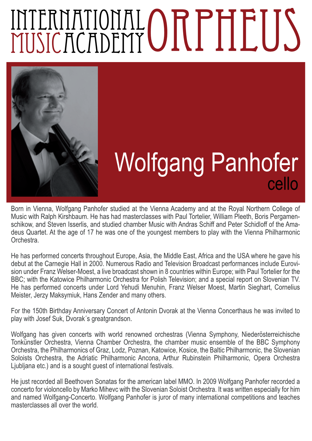 Wolfgang Panhofer Cello